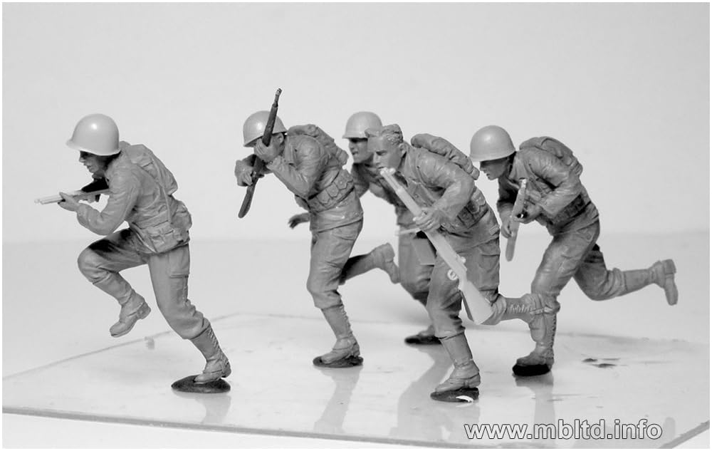 1/35 マスターボックス　アメリカ軍歩兵突撃シーンセット 塗装済み完成品 Amazon | マスターボックス 1/35 アメリカ 歩兵突撃シーン+マシンガン